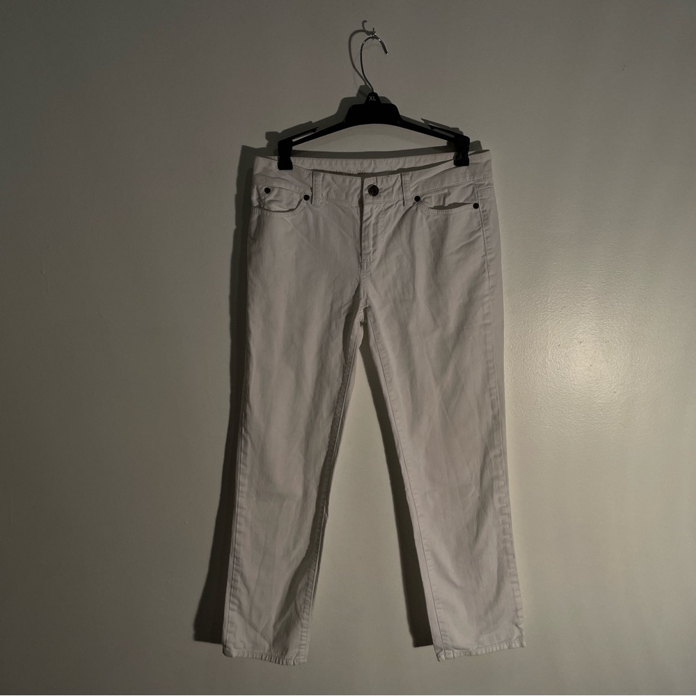 white straight leg jeans